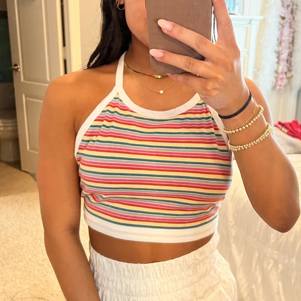 Urban Outfitters Multicolor Striped Halter Top
